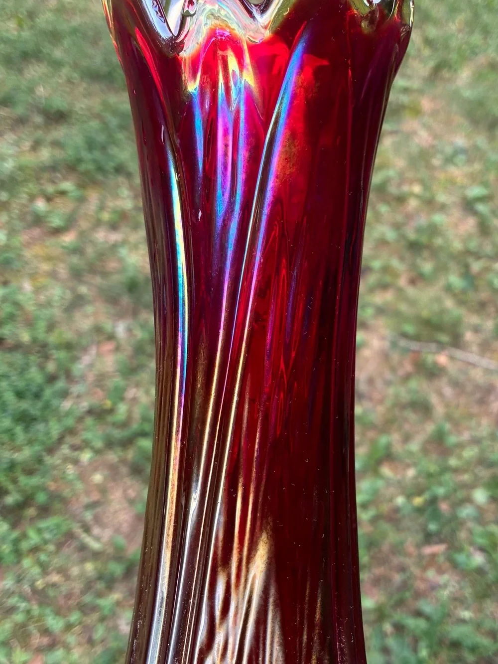 Vintage Indiana Glass Swung Glass Vase